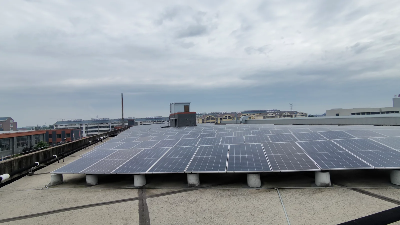 Rooftop photovoltaic panels at the Jiangsu production base